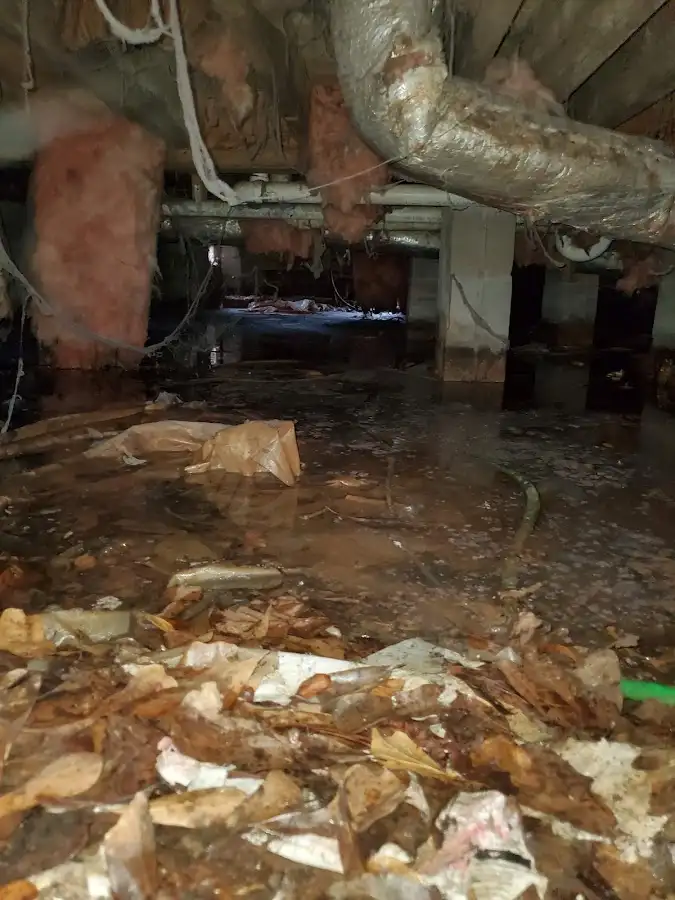 Crawl space flood assessment for Commercial Water Damage Restoration in Farmingdale