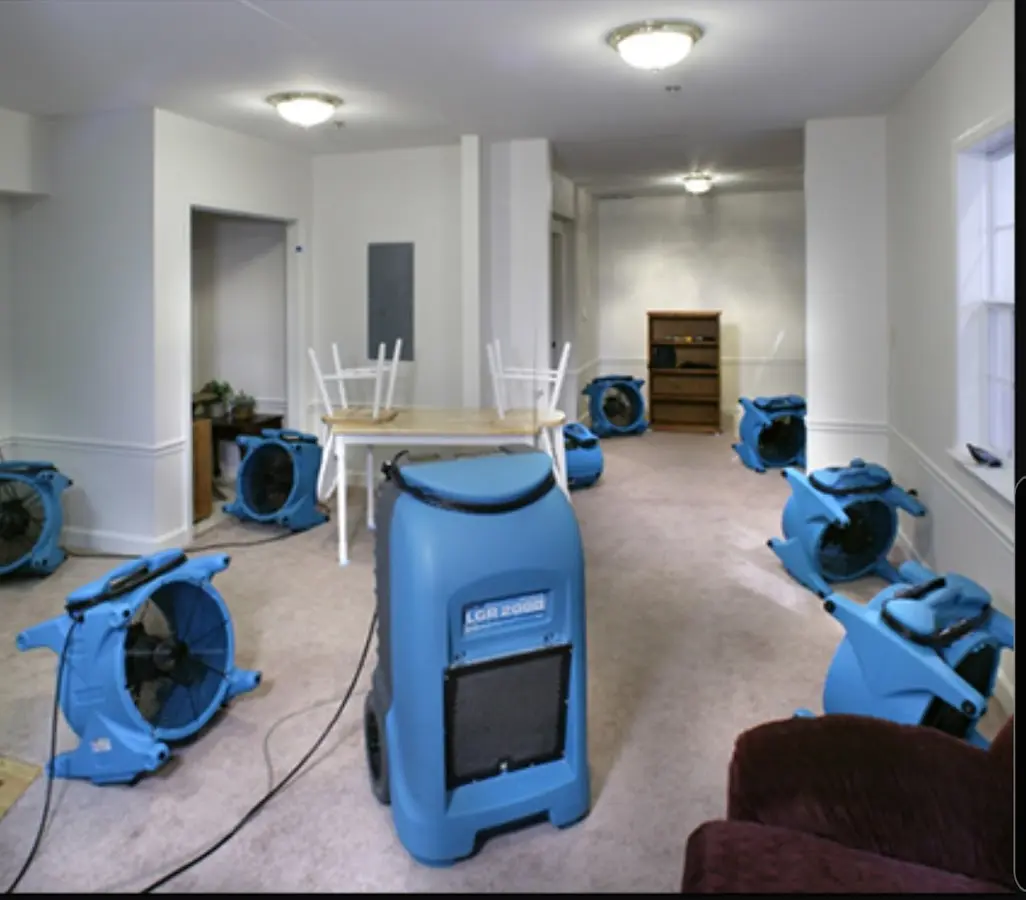 Air movers and dehumidifier setup for Water Extraction & Removal in Farmingdale