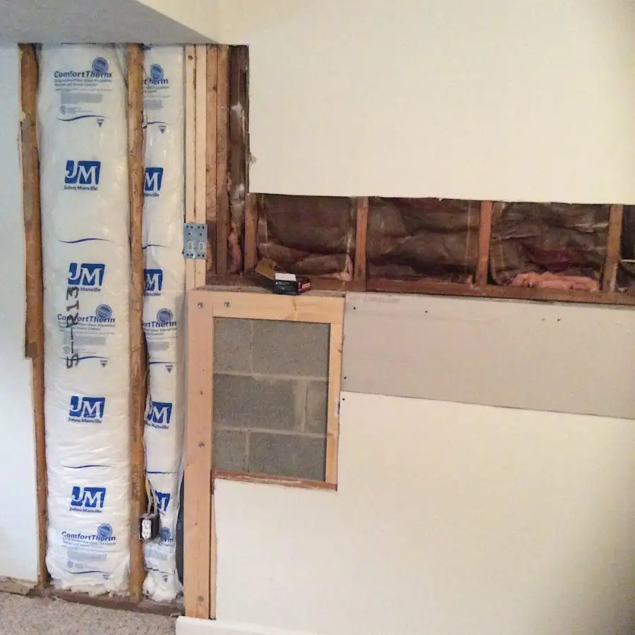 Wall insulation replacement during Contents Cleaning & Restoration in Farmingdale